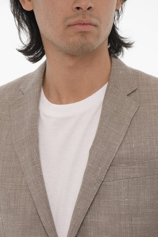 Hopsack Side Vents Notch Lapel ACADEMY 2-Button Blazer
