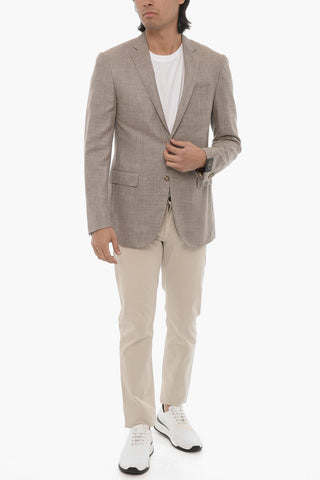 Hopsack Side Vents Notch Lapel ACADEMY 2-Button Blazer