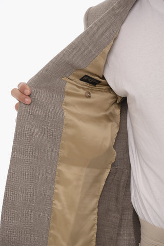 Hopsack Side Vents Notch Lapel ACADEMY 2-Button Blazer