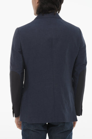 Blazer in Misto Lino con Chest-Piece Removibile
