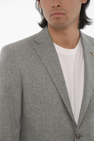 CC COLLECTION Silk and Virgin Wool 2-Button Blazer with Flap Pockets