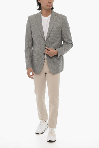 CC COLLECTION Silk and Virgin Wool 2-Button Blazer with Flap Pockets