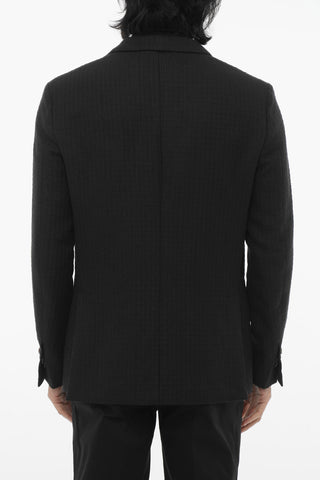 ID Blazer in Tweed di Misto Cotone con Tasche a Toppa