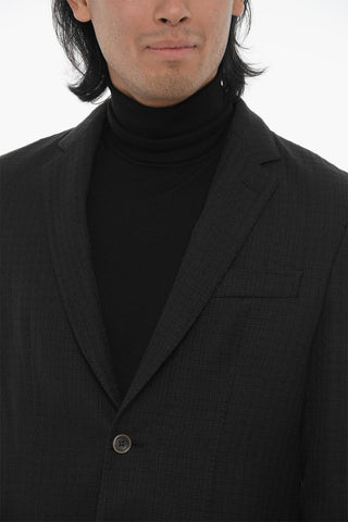 ID Blazer in Tweed di Misto Cotone con Tasche a Toppa
