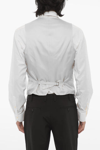 CC COLLECTION CERIM.RESET Jacquard Fabric Vest with Welt Pockets