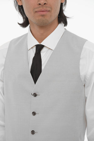 CC COLLECTION CERIM.RESET Jacquard Fabric Vest with Welt Pockets