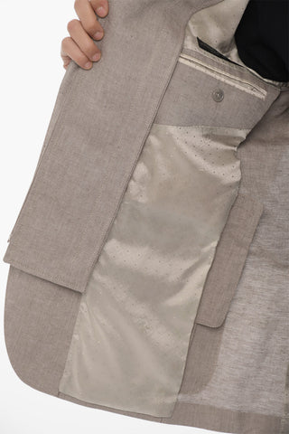 ID Linen Blend Blazer with Removable Chest Piece