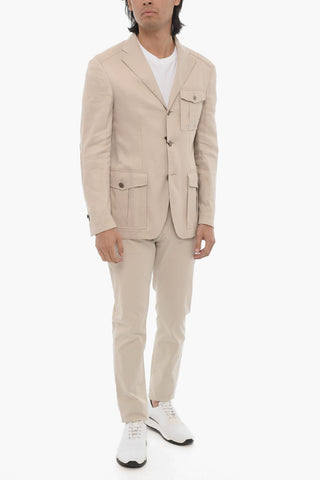 CC COLLECTION Linen Blend Unlined REFINED 3-Button Blazer