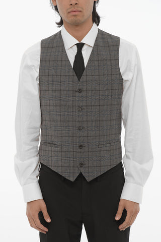 CC COLLECTION Plaid Motif Virgin Wool RESET Waistcoat