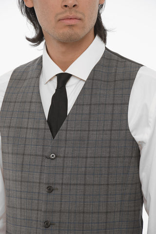 CC COLLECTION Plaid Motif Virgin Wool RESET Waistcoat