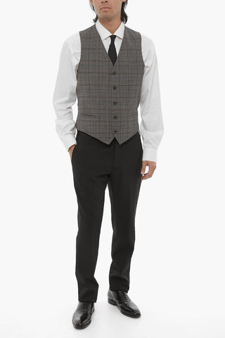 CC COLLECTION Plaid Motif Virgin Wool RESET Waistcoat