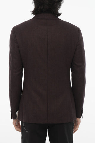 CC COLLECTION Virgin Wool Blazer with Diamond Check Motif