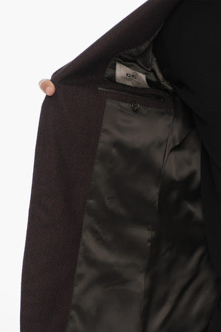 CC COLLECTION Virgin Wool Blazer with Diamond Check Motif