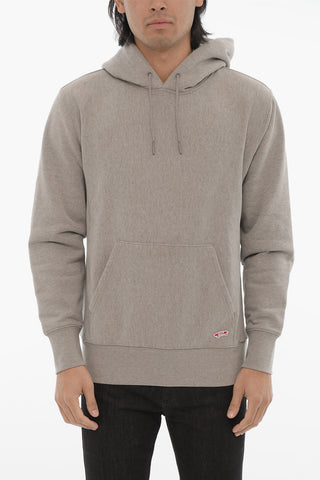 Solid Color Fleeced Cotton Blend Hoodie