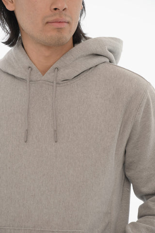Solid Color Fleeced Cotton Blend Hoodie
