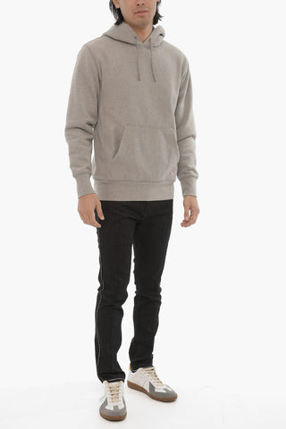 Solid Color Fleeced Cotton Blend Hoodie