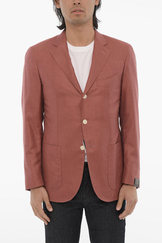 Cashmere and Silk Side Vents Notch Lapel SARTORIA 3-Button Blazer