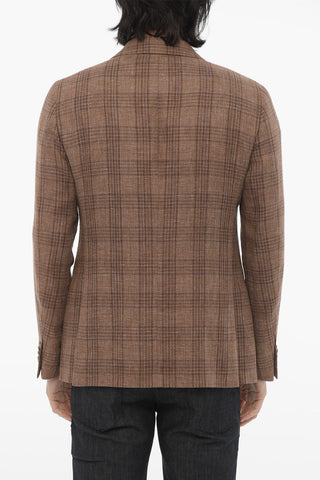 CC COLLECTION Plaid Motif 2-Button Blazer with Flap Pockets