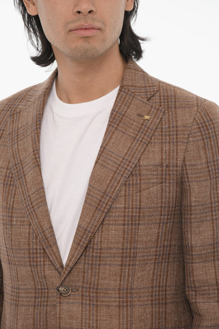CC COLLECTION Plaid Motif 2-Button Blazer with Flap Pockets