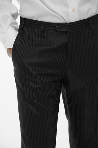 Bengal Striped Lurex Center Vent Notch Lapel CERIM.LEADER 3 Piece Waistcoat Suit