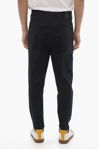 Dropped Crotch Chino Pants with Logoed Button