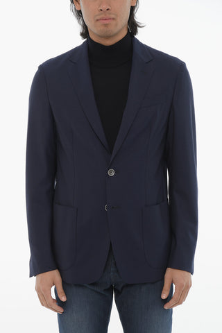 ID Virgin Wool 2-Button Blazer with Patch Pockets