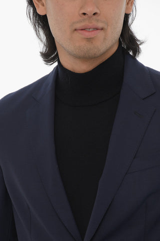 ID Virgin Wool 2-Button Blazer with Patch Pockets