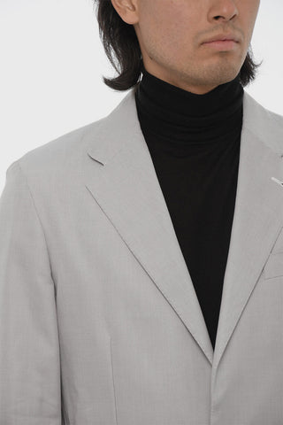 ID Blazer Sfoderato in Misto Lana con Tasche a Toppa