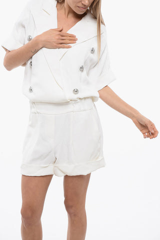 더블 브레스티드 크레프드신 점프수트