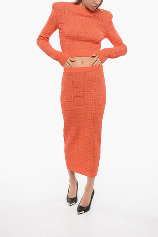 Top Crochet Crop con Bottoni Gioiello