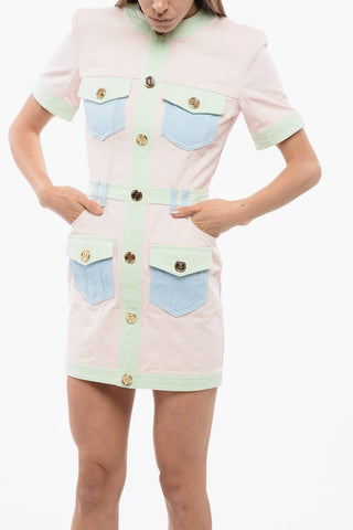 Color Block Denim Dress