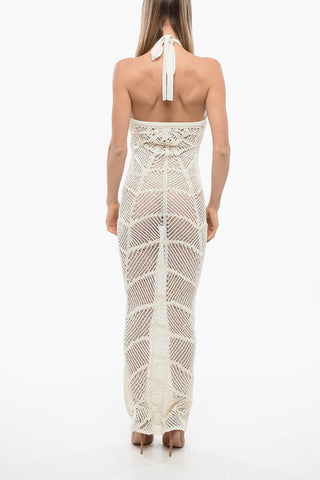 Vestito Halter In Maglia Crochet