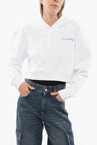 Felpa Crop PISTIL con Logo in Rilievo