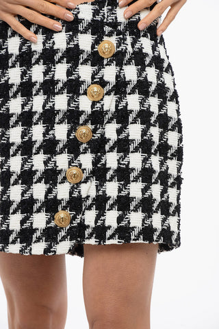 Tweed-Minirock mit Hahnentritt-Muster