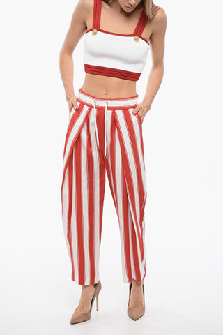 Striped Pants With Drawstings