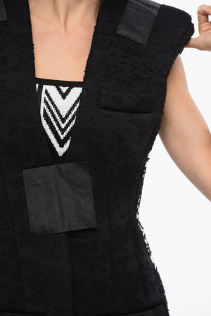 Lace Padded Gilet With Velcro Closure
