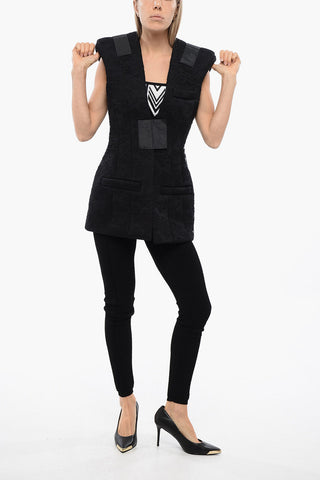 Lace Padded Gilet With Velcro Closure