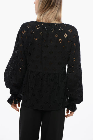 Blusa SBERTOLI AllaccIata con Broderie Anglaise