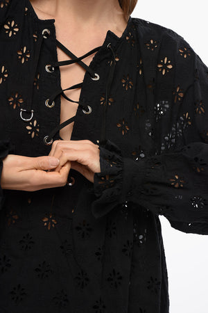 Blusa SBERTOLI AllaccIata con Broderie Anglaise