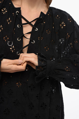 Blusa SBERTOLI AllaccIata con Broderie Anglaise