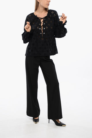 Blusa SBERTOLI AllaccIata con Broderie Anglaise