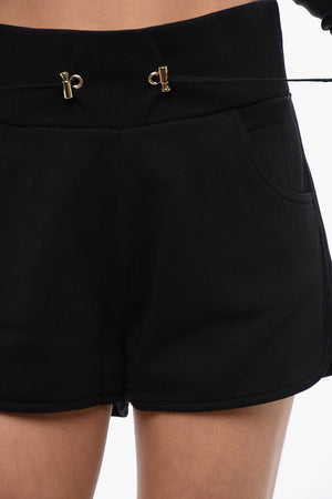 Jersey Multi-Pocket Shorts With Logo Print