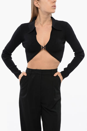 Cropped Cardigan STALAG mit Metallapplikation