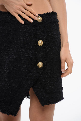 Minigonna in Tweed con Bottoni Logati
