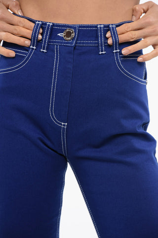 High-waisted Skinny Denims with Visible Stitching
