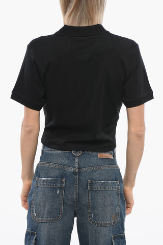 Cropped Polo AICARDI with Tone-on-Tone Embroidery