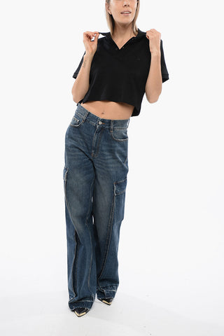 Cropped Polo AICARDI with Tone-on-Tone Embroidery