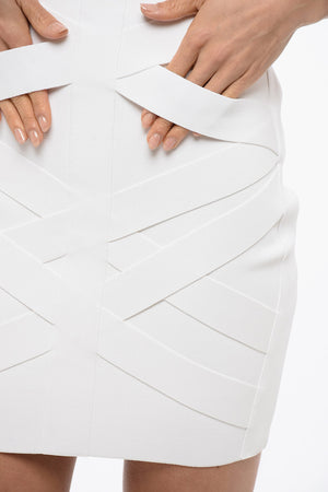 Knit Miniskirt BONDAGE with Tape Detail