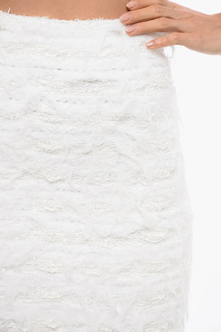 Tweed Skirt with Frayed Effect