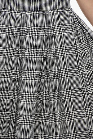 Pleated Virgin Wool-Blend Miniskirt with District Check Pattern